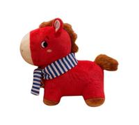 Genérico Muñeco De Peluche De Caballo - 33x14x30cm Figura De Animal De La del Año 2026, Artículo De Decoración De Mascota De Pie Artesanal De Algodón Suave, Festivo con Símbolo De La Suerte Roj