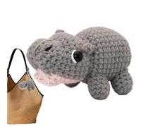 Genérico Muñeco Hipopótamo | Colgante de Morral Crochet - Llavero de Peluche Decorativo Hecho a Mano | para Coche Bolso Mochila Hombres Mujeres Niños Amantes de Animales