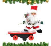 Genérico Muñeco navideño de Papá Noel - Decoración de Scooter Musical de 38x22x10 cm, estatuilla navideña, decoración del hogar | de Temporada para Dormitorio de niños, estantería de Oficina, re