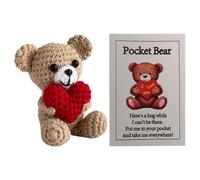 Genérico Muñeco Oso - Poliéster 3.54x2.36x2.36in | De Peluche De Ganchillo En Forma De Corazón | Muñeco De Peluche De Oso Suave para Decoración De Regalos, Exhibición De Habitación para Niños Y Uso