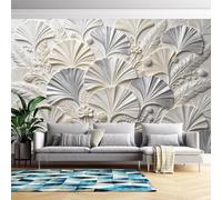 Genérico Mural De Pared 3D Con Hojas De Ginkgo, Papel Tapiz De Lujo Con Relieve Autoadhesivo De 180 Cm (Alto) X 280 Cm (Ancho), Ideal Para Sala De Estar Y Dormitorio. Papel Tapiz Soluble En Agua.
