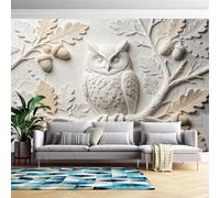 Genérico Mural De Pared 3D Con Relieve De Búho | 350 Cm (Ancho) X 266 Cm (Alto) Adhesivos De Pared Modernos Con Relieve Para Dormitorio Y Sala De Estar - No Tejido - No Autoadhesivo Búho 350 Cm (