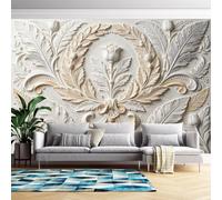 Genérico Mural De Pared 3D Damasco Con Estampado De Flores Y Hojas En Relieve, Papel Adhesivo Removible De 180 Cm (Alto) X 280 Cm (Ancho). Papel Tapiz Autoadhesivo Para Sala De Estar Y Dormitorio.