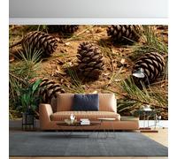 Genérico Mural De Pared Con Diseño De Piñas De Pino Silvestre, 180 Cm (Alto) X 280 Cm (Ancho). Papel Pintado Autoadhesivo Removible Para Sala De Estar Y Dormitorio. Decoración De Pared Impermeab