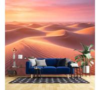 Genérico Mural De Pared Desierto Al Atardecer - Papel Pintado De Paisaje Natural Estilo Boho Minimalista No Tejido Para Sala De Estar Y Dormitorio - Póster Fotográfico Para Decoración Del Hoga