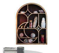 Genérico Mushroom Moon Crystal Shelf - Floating Wall Mounted Display Holder | Crystal Display Shelves For Wall Decor, Gothic Witchy Boho Room Decoration Home Ẃall Organizer Decorative Shelf