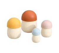 Genérico Mushroom Stacking Toys, Kids Educational Stacker, Shape and Size Recognition Toy FOR Early Learning, Colorful Wooden Stacking Doll Set with Multiple Pieces, Fine Motor Skill Development For