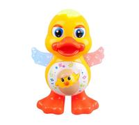 Genérico Musical Dancing Duck - Battery Operated LED Toy | 13.5x11.2x19cm ABS Animal with Singing Function, 263g Lightweight Toy For Crawling Practice Stroller Floor Exploration Playtime