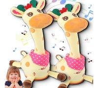 Genérico Musical Giraffe Toy, Dancing Talking Giraffe Toy, Repeating What You Say, with Interactive Voice Imitation & LED Lights for Toddlers 1-3 Years Old (2PCS)