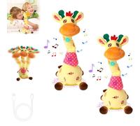 Genérico Musical Giraffe Toy, Dancing Talking Giraffe Toys, Sings, Dances & Repeats What You Say, Interactive Mimicking Toy with Recording, Shining LED Lights and Energetic Twisting Dance (2pcs)