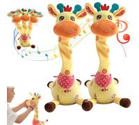 Genérico Musical Giraffe Toy - Sings, Dances & Repeats What You Say, Dancing Giraffe Plush Toy, Shining LED Lights, Interactive Voice Imitation (2pcs)