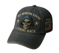 Generico My Demons Know - Gorra de béisbol transpirable con PTSD para apoyo mental de béisbol | Funny Cotton PTSD Awareness Baseball Hat for Outdoor Festivals