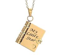 Genérico My Little Star Book Necklace for Daughter, My Incredible Daughter Book Necklace, To My’s Daughters from Mom and Dad, Adjustable Books Necklaces with 6 Pages of Engraved Information (Color1)