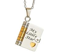 Genérico My Little Star Book Necklace for Daughter, My Incredible Daughter Book Necklace, To My’s Daughters from Mom and Dad, Adjustable Books Necklaces with 6 Pages of Engraved Information (Color3)