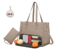 Genérico Mydailybag Tote, Mydailybag Work Lunch Bag, 2 in 1 Tote Bag Lunch Bag Combo, with Compartment for Business, Travel (khaki)