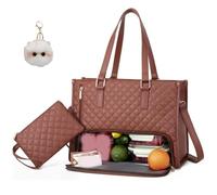 Genérico Mydailybag Tote, Mydailybag Work Lunch Bag, 2 in 1 Tote Bag Lunch Bag Combo, with Compartment for Business, Travel (brown)