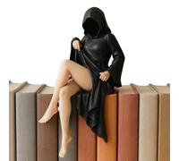 Genérico Mysterious Statue,Resin Black Robe Queen Bookshelf Figure Sitting Statue,Gothic Sculpture Tabletop Figurine,for Livingroom Home Decor