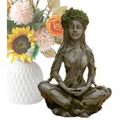 Genérico Mystical Arboreal Figurine, Hand Painted Forest Spirit, 5.5 Inches Model with Moss Finish, Cast Resin Sculpture, Enchanting Statuette with Boho Style, Zen Ornament for Desk Yoga