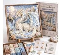 Genérico Mythic Dragon Realms 3D Fabric Poke Art Kit,DIY Craft 3D Fabric Poke Art Kit with Layered Texture and Embroidery Effect,Beginner-Friendly Craft for Projects, Fantasy Home Decor Gift