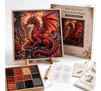 Genérico Mythic Dragon Realms 3D Fabric Poke Art Kit,DIY Craft 3D Fabric Poke Art Kit with Layered Texture and Embroidery Effect,Beginner-Friendly Craft for Projects, Fantasy Home Decor Gift