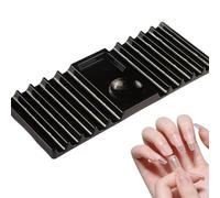 Genérico Nail Brush Holder Tray, Space Saving Organizer, 7.72x3.15x0.39in Non Slip Double Head Support Stand with Stable Grip System, Sturdy Manicure Tool Storage, Clean Salon Design, Home Use