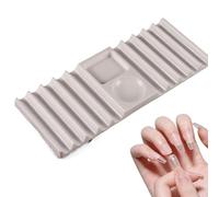 Genérico Nail Brush Holder Tray, Space Saving Organizer, 7.72x3.15x0.39in Non Slip Double Head Support Stand with Stable Grip System, Sturdy Manicure Tool Storage, Clean Salon Design, Home Use