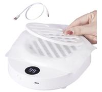 Genérico Nail Dust Collector - 6000RPM Manicure Suction Filter Machine LED Display Rechargeable Mini Nail Dust Remover Portable Powerful Vacuum Cleaner For Salon