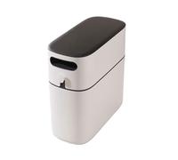 Genérico Narrow Basura Can, Slim Bathroom Trash Bin, 11,02 x 5,31 x 10,83 pulgadas, Space-Saving Odor-Proof Wastebasket with Modern Design, Ideal para Kitchen, Bedroom, Gabinete Storage, Black/Grey