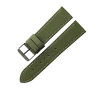 Genérico NASUNJIA Correa De Nailon Compatible Con Citizen Eco-Drive BM8475, Compatible Con Tissot, Correa De Piel Auténtica De 18, 19, 20, 22 Y 24 Mm.(Green-Black-K1,18mm)