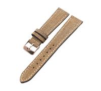 Genérico NASUNJIA Correa De Reloj De Cuero Con Ajuste De Lona For Hombre, 18, 19, 20, 21 Y 22 Mm, Negra, Verde Y Marrón, Suave Y Fina.(Brown rose gold,20mm)