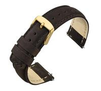 Genérico NASUNJIA Correa De Reloj Vintage De Cuero Crazy Horse De 18 Mm, 20 Mm Y 22 Mm For Hombre Y Mujer, Repuesto De Liberación Rápida.(Black Brown-Gold,20mm)