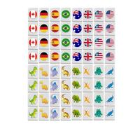 Genérico National Flag Mahjong Set - 1.18x0.87x0.59 Inches Small Travel Mahjong Set | Travel Mâhjong Sets | Flag Pattern Game Blocks Tiles | 65pcs Mâhjong Tiles Sets for Family Party, Board Games