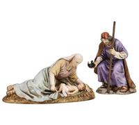 Generico Natividad San José Sentado y María acostada 13 cm Landi Moranduzzo
