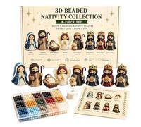 Genérico Nativity Bead Kits, 3D Nativity Figurines Beading Kits, Handmade 3D Beaded Christmas Figures DIY Kit for Beginners Adults Teens