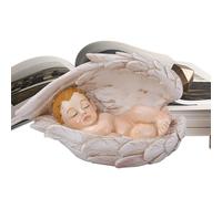 Genérico Nativity Scene Figurines, Resin Sleeping Baby in Angel Wings, Desktop Religious Statue Ornament, Spiritual Home Decor Piece for Coffee Table, Window Sill, Nightstand, 4.72x2.76x2.91 Inches