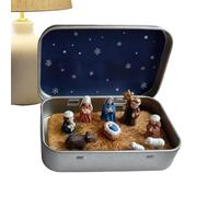 Genérico Nativity Scene,Religious Holy Family Jesus - 9x6cm Nativity Scene Set Small Figurines - Lightweight Festive Display For Desk Shelf Mantel Bedroom Living Room Office Holiday Home Decor