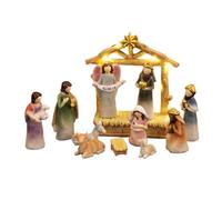 Genérico Nativity Set - 12-Piece Christmas Nativity Scene Figurines with Jesus, Mary & Joseph | Decorative Holiday Statue Set for Indoor Display on Fireplace, Table, School, Church, or Living Room