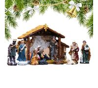 Genérico Nativity Set - Resin, 7.72x2.24x5.28in Manger Ornament Hand-Painted and Tabletop Display Religious Christmas Nativity Figurine Set, Christmas Decor Statue For Fireplace, Mantel, Dining Table
