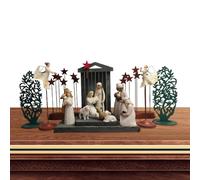 Genérico Nativity Set - Resin Jesus Nativity Figures with Stable, Archangel and Star, Christmas Manger Scene for Home, Church and Holiday Decoration, Classic Religious Display Ornament