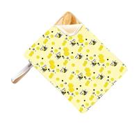 Genérico Natural Beeswax Bread Bag, Large Capacity Reusable Storage Pouch, Wide Opening Food Keeper Wrap, Organic Cotton Kitchen Bag, Eco Bread Saver with Fold Seal, Fresh Storage for Home Bakery