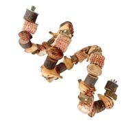 Genérico Natural Bird Toys, Pineapple Nuts Log Blocks, 19.68x19.68in Cockatoo and Cockatiel Foraging Toys, Climbing Ladders, Parrot Shredding Accessories for Parrots, Parakeets, Avian Game