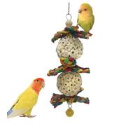 Genérico Natural Cork Ball and Corn Husk Chewing Foraging Toy | Interactive Bell Shredder, Interactive Foraging Activity Kit For Small Medium Macaws Beak Grinding