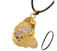 Generico Natural Crystal Pendant - Rough Gemstone Necklaces | Irregular Natural Crystal Pendant Necklace for Women, Amethyst Style Jewellery for Everyday Wear & Giftś
