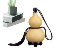 Genérico Natural Dried Gourd Water Bottle With Leakproof Stopper | Traditional Chinese Calabash Flagon With Tassel & Woven Rope | Portable Outdoor Wood Canteen For Wine & Water