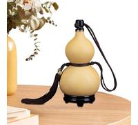 Genérico Natural Dried Gourd Water Bottle With Leakproof Stopper | Traditional Chinese Calabash Flagon With Tassel & Woven Rope | Portable Outdoor Wood Canteen For Wine & Water