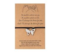 Genérico Natural joyería remota para parejas mejor pulsera de amistad madre hija su pequeño colores naturales 4 mensajes anillos, talla única, Nailon, No es una piedra preciosa