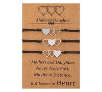 Genérico natural para pareja de perlas para madre e hija, regalos para mamá y niña, cumpleaños, Navidad, San Valentín, regalos para mujeres, niñas, pulseras pulsera de acero plateado joyas, talla