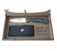 Genérico Navaja Deportiva Albacete Campera J&V mango de Mikarta negra con tu nombre grabado al laser,