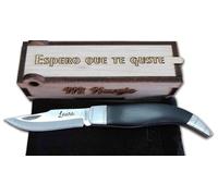 Genérico Navaja Modelo Albacete hoja 7,5cm mango Resina negra POM. Con virolas acero inox y afilada a mano.