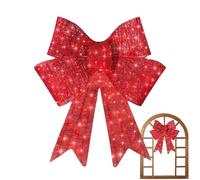 Genérico Navideño Rojo - Gigante De Corona Navideña De 24 X 21 Pulgadas, Cinta Navideñ Grande para Puerta Delantera, Decoración Navideña Iluminada | para Usos De Centro De Mesa De Chimenea De Granja